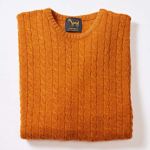 3Картинка Osborne Lambswool Small Cable Knit Crew Neck Oxide
